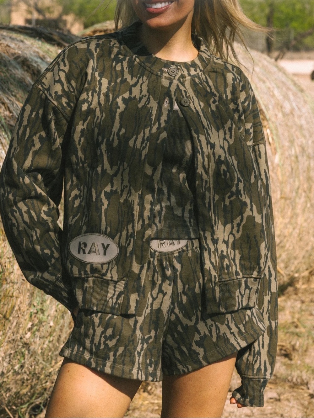 Ray Mossy Oak Bottomland Camo Cardigan Sweatshirt
